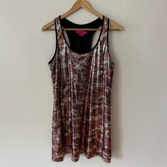 Y2K Betsey Johnson Sequin Sleeveless Dress - Picture 1 of 8